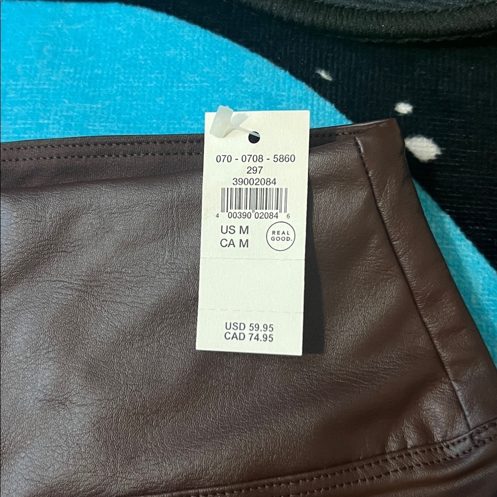 Aerie OFFLINE Chocolate Brown Faux Leather Real Luxe Leggings NWT - Picture 4 of 10